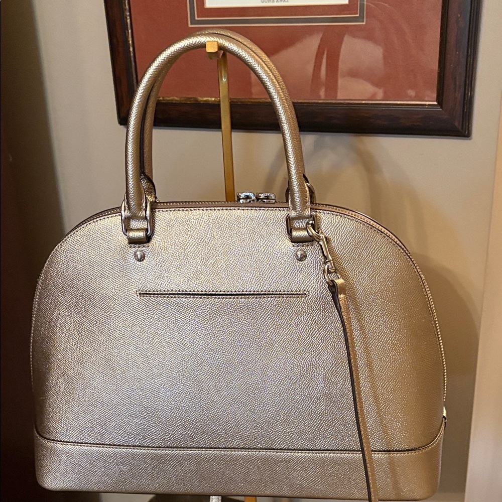 Coach Metallic Dome Satchel - Gold - Picture 6 of 16